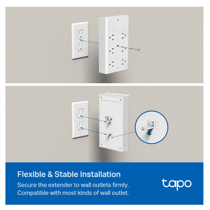 TP-Link TAPO P306 9 in 1 SMART WIFI Outlet Extender with PD 18W USB Type-C and QC 3.0 USB-A Ports, Smart Night Light, Voice Control and Remote Controlled via Mobile App