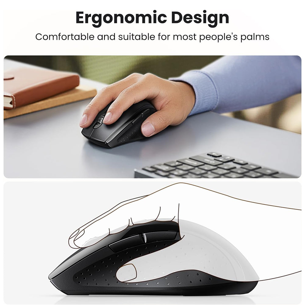 UGREEN 2.4GHz Wireless Mouse – Ergonomic Silent USB Mouse w/ 3 Adjustable DPI 800/1200/1600