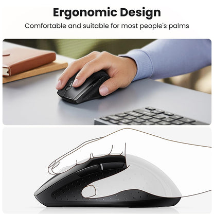 UGREEN 2.4GHz Wireless Mouse – Ergonomic Silent USB Mouse w/ 3 Adjustable DPI 800/1200/1600