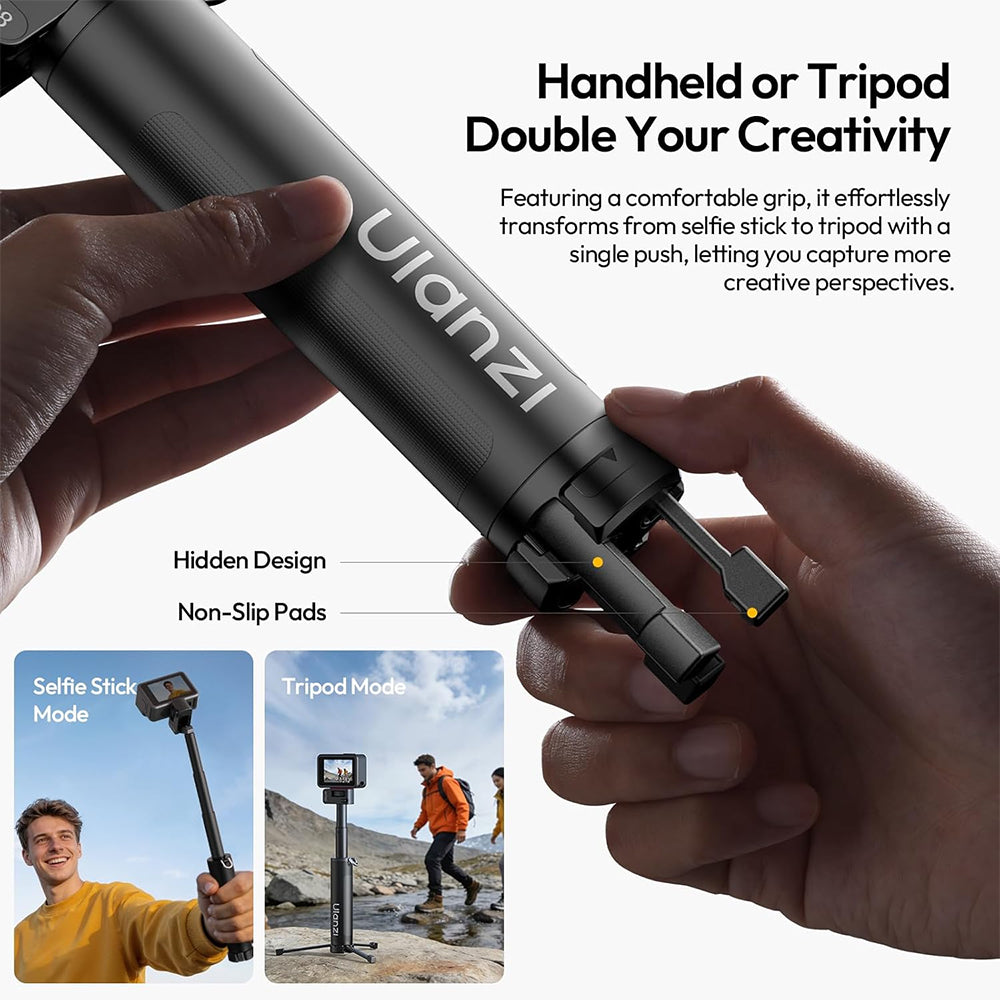 Ulanzi MT98 Foldable Selfie Stick Tripod – Extendable Portable Tripod Design, Adjustable Stand
