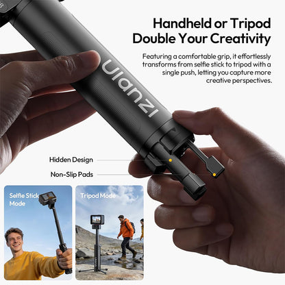 Ulanzi MT98 Foldable Selfie Stick Tripod – Extendable Portable Tripod Design, Adjustable Stand
