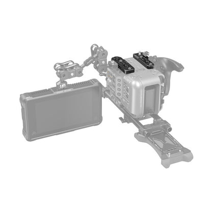 SmallRig 2pcs Aluminum Cheese-Style Top Plate with ARRI-Style Anti-Twist Design, 1/4"-20 & 3/8"-16 Threads and LCD Adapter Slot for Sony FX6 Cinema Camera 3186