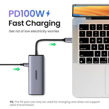 UGREEN 7-in-1 USB-C Hub with Dual HDMI 4K 30Hz, 100W PD, 5Gbps USB-A 3.0 and USB 2.0 Ports | CM498
