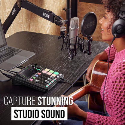 RODE Rodecaster Duo 2 Channel Integrated Audio Studio MIDI Interface with Series IV Wireless Receivers, Revolution Preamps, 6 Programmable Smart Pads, Dual USB Ports and Integrated Bluetooth for Live Streaming, Recording, Podcasting
