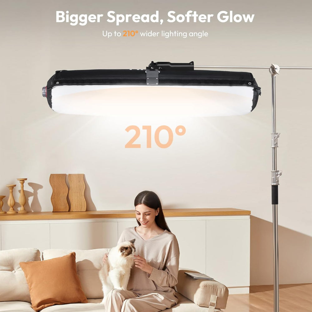 Ulanzi AL60 60W | 120W Bi-Color LED Inflatable Air Tube Light with 2700 - 6500K CCT, Max 6m Light Range, PD3.1 Fast Charging USB Type-C Port and 10 Light Effect Presets for Studio Lighting and Equipment