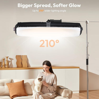 Ulanzi AL60 60W | 120W Bi-Color LED Inflatable Air Tube Light with 2700 - 6500K CCT, Max 6m Light Range, PD3.1 Fast Charging USB Type-C Port and 10 Light Effect Presets for Studio Lighting and Equipment