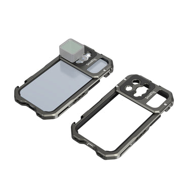 SmallRig Video Rig Cage for iPhone 13 Pro with 1/4"-20 Threads, Dual Cold Shoe, Compatible with SIRUI M-Mount 17mm Threaded Backplates and Cushioned Interior 3562