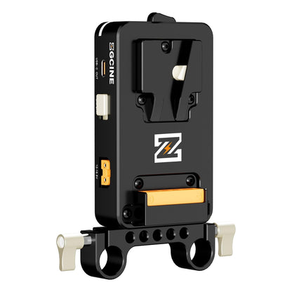 ZGCINE VM-VP3 V-Mount Battery Plate with 3 D-Tap, USB-C PD Output, 15mm LWS Rod Clamp, 1/4"-20 Mount Threads, Multi-Accessory Power Hub for Mobile Phones, Cameras, LED Lights, Monitors, Electric Slide Rails & Video Equipment