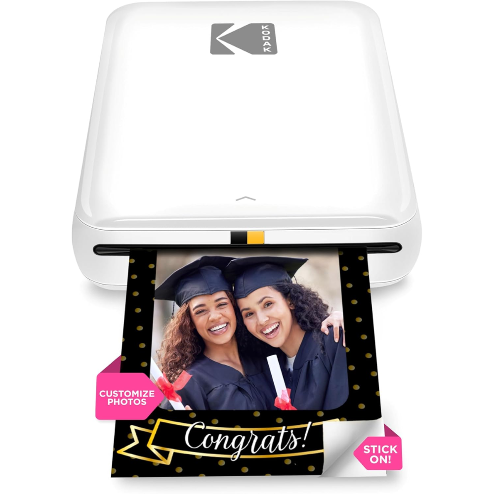 Kodak STEP Instant Mobile Photo Printer – Wireless Bluetooth Mini Inkless Printer for Smartphones | Blue | Pink | White