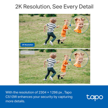 TP-Link Tapo 510W 2K 3MP Smart AI WIFI CCTV Camera with 360° Pan / 130° Tilt, Full Color Night Vision, IP65 Weatherproof, Motion Tracking and 512GB MicroSD Slot