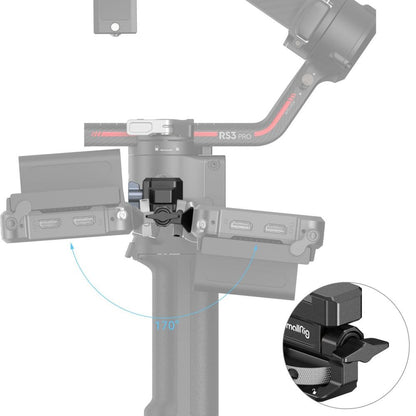 SmallRig Monitor Mount with NATO Clamp, Top & Bottom Shoe Mounts, 1.5kg Load Capacity and Tilt-Adjustable Thumbscrew Mount for DJI RS 2 & RSC 2 Gimbals 3026B