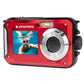 AGFAPHOTO Realishot (WP8000) 24MP Waterproof Digital Camera with CMOS Sensor, 2.7K Video, 16x Zoom, Dual 1.8" Front / 2.7" Rear Screen, 3m / 10Ft Max Depth Resistance Max 128GB Memory Storage Support for Underwater Photo Video | Blue, Red