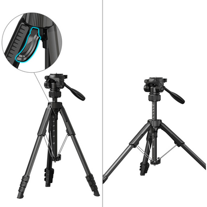 SmallRig Stalite AP-21 Photo Tripod Stand with Up to 5KG Max Payload, 1/4"-20 Screw Detachable QR Quick Release Plate, Fast Landscape to Portait Switching, Two Bubble Levels, Inverted Head Mounting for Travel, DSLR Mirrorless Camera | 5351
