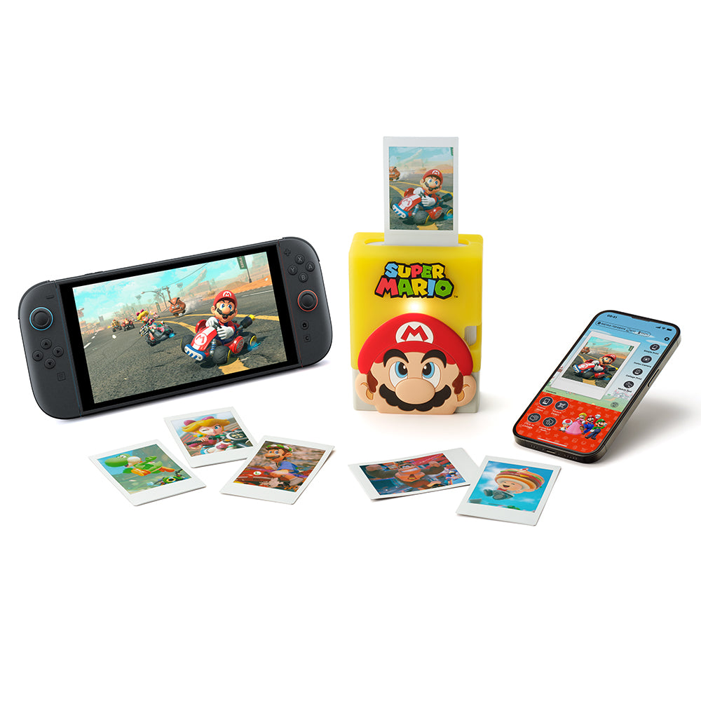 FUJIFILM Instax Mini Link 3 Smartphone Printer for Nintendo Switch with Limited Edition “? Block” Super Mario Silicone Case