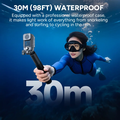 SJCAM C400 Pocket 4K Handheld Action Camera 1.3" Touchscreen 16MP, 6-Axis Gyro EIS, 5GHz Wi-Fi, 30m Max Depth with Waterproof Case