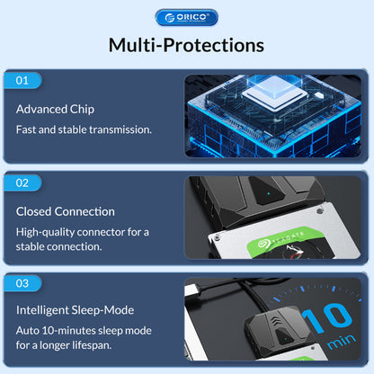 [CLEARANCE] ORICO 2.5" / 3.5" SATA SSD HDD Hard Disk Drive Adapter with Silicone Cover, USB 2.0 Output, 480Mbps Transfer Rate for PC Desktop Computer Laptop | UTS2-2AB
