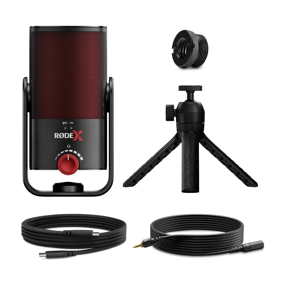 RODE XCM-50 Professional Condenser Microphone USB-C (Plug & Play) with 360° Swing Mount and Tripod Desktop Stand - Cardioid Polar Pattern, Internal Pop Shield & Capsule Shock Mount, and Zero-latency Headphone Output for Streaming & Gaming