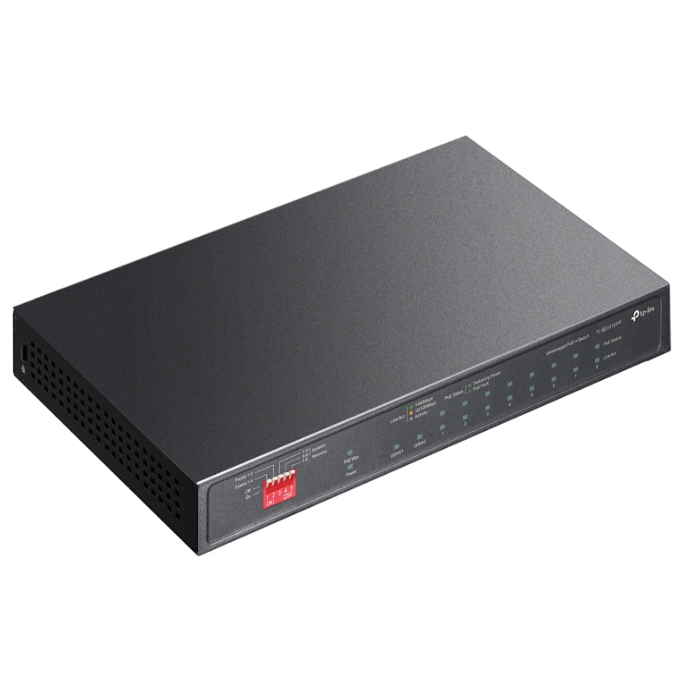 TP-Link 10 Port Gigabit Desktop Switch with 8 Port PoE+ 10/100/1000Mbps RJ45 Ethernet + SFP Slot Network Hub for IP Phone, Access Point, Router, IP CCTV Camera, NVR | TL-SG1210P, TL-SG1210PP