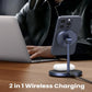 UGREEN 2 in 1 Magnetic Charging Station 20W Wireless Charger with Silicon MagSafe Panel, 90° Tilt, 360° Rotary for iPhone 16/15/14/13/12 Pro Max and Airpods 2/3 Pro 2 - Wireless Earbuds | CD317