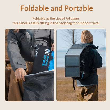 ORICO Foldable Outdoor Solar Charging Pack with 21W / 15W / 10W 5V USB Power Output for Small Appliances and Electronics