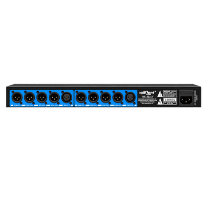 Konzert KXW-302.2 Professional Mono Stereo Crossover with XLR Inpus/Outputs, Low-Frequency Subwoofer, 40Hz High Pass Filter Channel and Reverse Switches