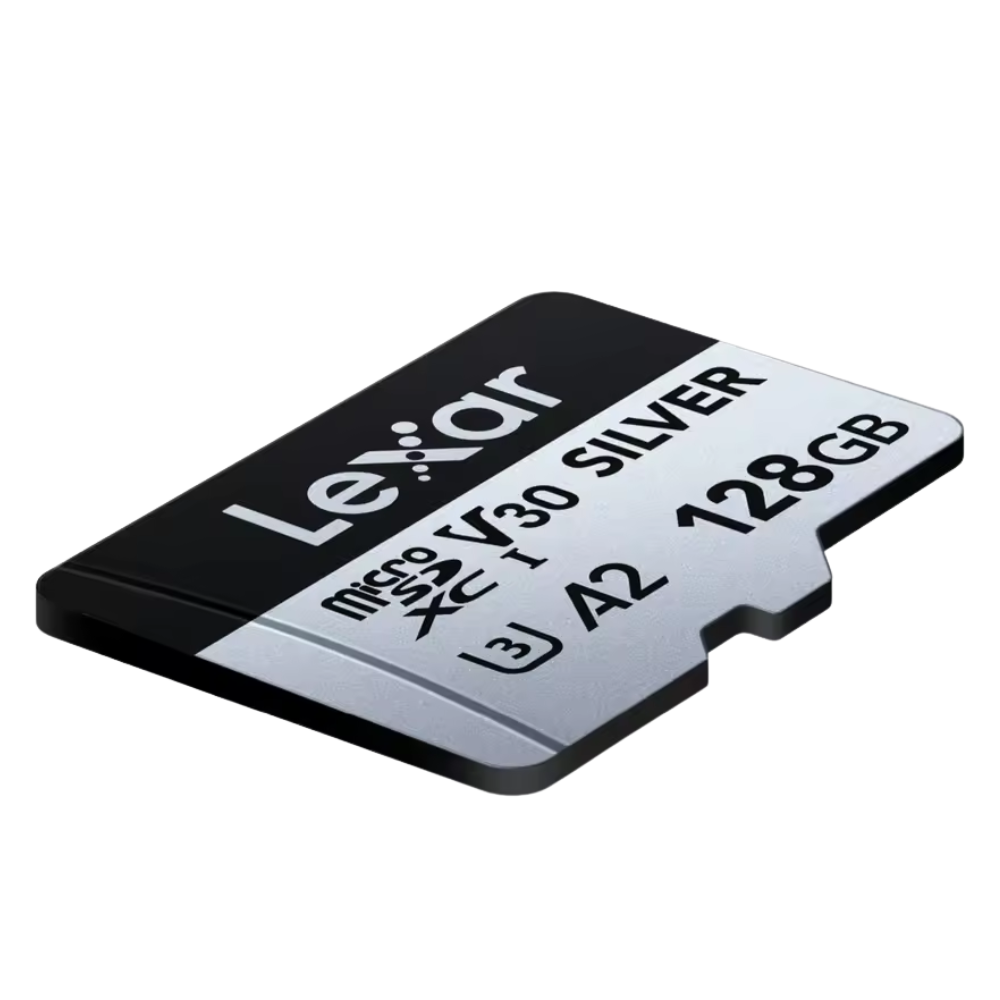 Lexar 128GB Professional SILVER microSDXC V30 A2 U3 UHS-I Memory Card, 205MB/s Read and 100MB/s Write Speed