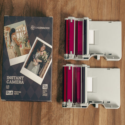 Chuzhao 20 Sheets 4PASS Print Thermal 2R Paper Plate for D1-P Instant Camera with 2.5" x 3.5" Size for Film Photography