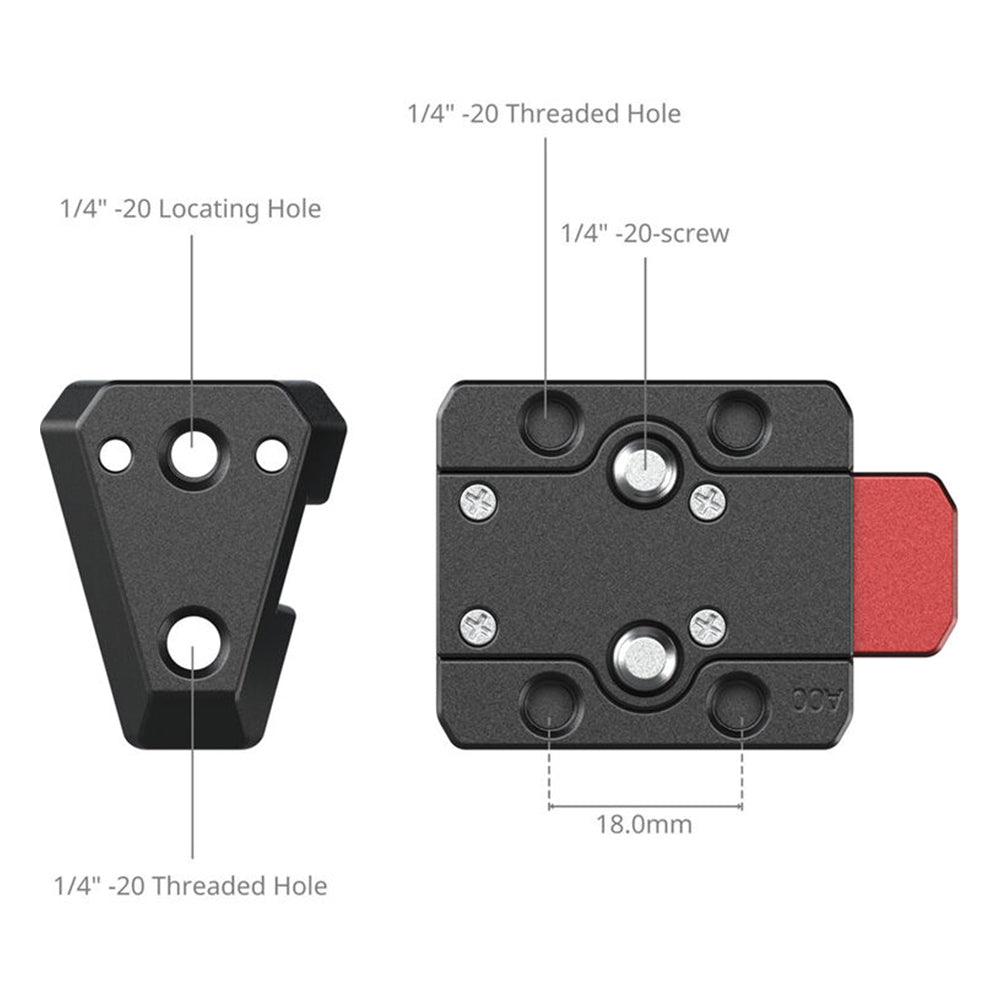 SmallRig QR Quick Release V-Lock Assembly Mount Plate Kit