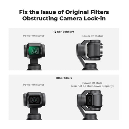 K&F Concept Black Mist Diffusion 1/8 Lens Filter for DJI Osmo Pocket 3 with 28 Multi-Layer Coating, Top AGC Optical Glass and Magnetic Installation | KF01-2614