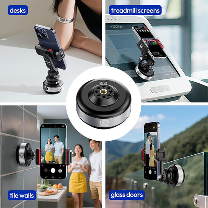 Ulanzi SK-23 One-Press Electric Suction Base Mount with 1/4" Screw + ARRI Locating Hole, 1kg Max Load Capacity Force, Auto-Adjusting Hold & Shake-Free Stability for Action Cameras, Smartphones, Photography, Vlogging & Travel | M085