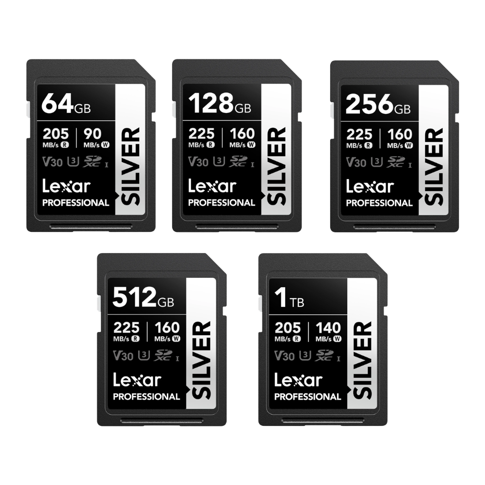Lexar Professional SILVER SDXC V30 U3 UHS-I Memory Card | 64GB / 128GB / 256GB / 512GB / 1TB