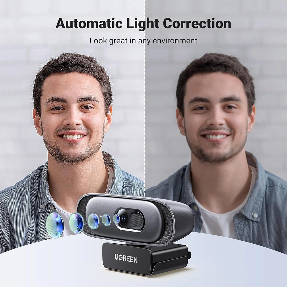 UGREEN 2K 30FPS Full HD USB Webcam Quad HD Web Camera w/ Built-In Microphone