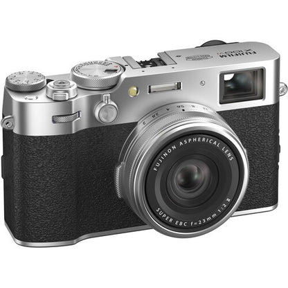 Fujifilm X100V / X100VI APS-C Mirrorless Digital Camera with Fujinon 23mm F/2 Wide-Angle Prime Lens, Touchscreen LCD, Wireless Connectivity and Film Simulation Modes (Black, Silver)