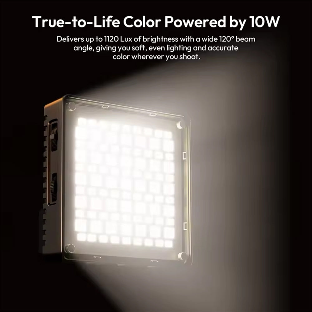 Ulanzi C10RGB 10W Full-Color Pocket LED Video Light 1800–9000K CCT, 20 Built-in FX Effects, USB-C Charging, Magnetic Diffuser, Cold Shoe Adapter & Phone Clip Mount for Photography, Vlogging, Livestreaming and Content Creation | L205