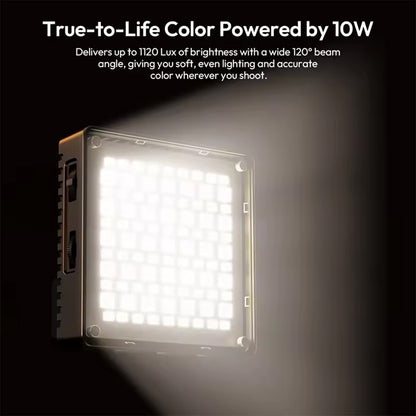 Ulanzi C10RGB 10W Full-Color Pocket LED Video Light 1800–9000K CCT, 20 Built-in FX Effects, USB-C Charging, Magnetic Diffuser, Cold Shoe Adapter & Phone Clip Mount for Photography, Vlogging, Livestreaming and Content Creation | L205