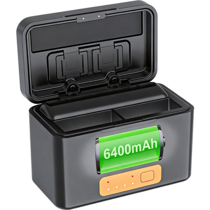 ZGCINE PS-OM1 Dual Bay Charging Case for DJI OSMO Action 3 / 4 / 5 Pro / 6 and Osmo360 Batteries
