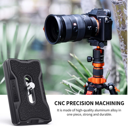 K&F Concept 2-Pack QR Quick Release Aluminum Alloy Mounting Plate with 1/4" Screw and Rubberized Surface for Arca Swiss Camera Tripod Ball Head | KF31-030 KF31-031