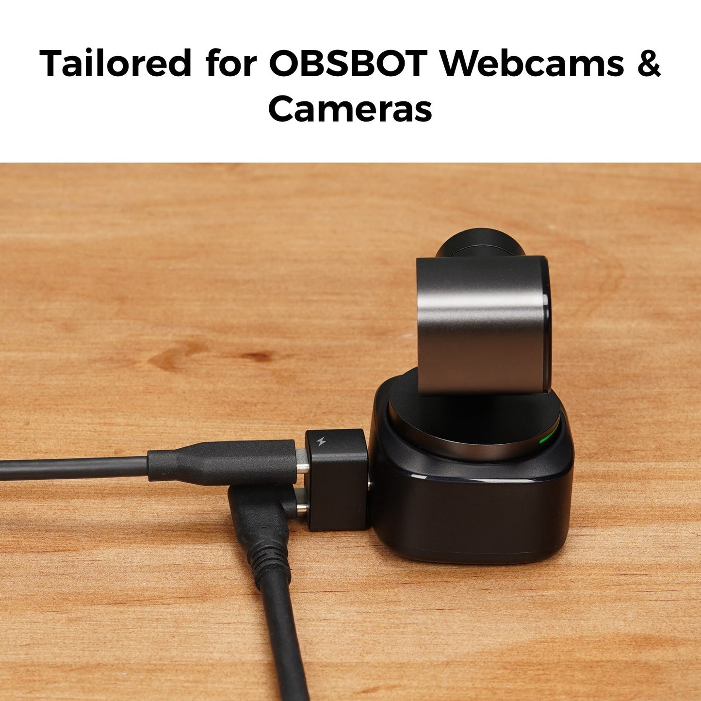 OBSBOT 5 / 20-Meters USB Type-A to Type-C Male Right Angled Data & Power Cable with Ultra HD 4K High Transmission Speed for Tiny, Meet, Tail PTZ Streaming Cameras and Webcams
