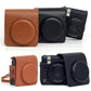 Pikxi Protective Leather Style Case for FUJIFILM Instax Mini 99 Instant Film Camera with Body Strap - Available in Brown and Black