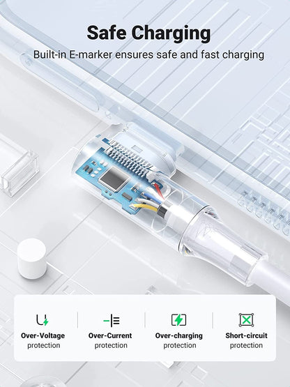 [CLEARANCE] UGREEN 100W 5A 1m Angled USB C Male to Male Nylon Braided Fast Charging Data Cable Charger with 480Mbps Transfer Rate for Laptop, Tablet, Phone, Camera, MacBook, iPad Pro, etc.