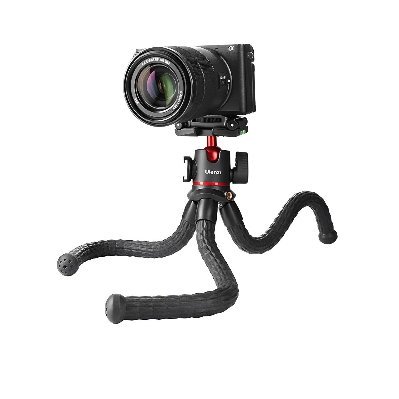 Ulanzi MT-33 Flexible Octopus Tripod with Double Cold Shoe Ball Head C-Clamp with Max 2kg / 11.8" Weight and Height, ABS + TPR Rubber Legs and 2.36" to 3.33" Smartphone Size Compatibility for Vlog Vlogging, Interviews, Content Creation