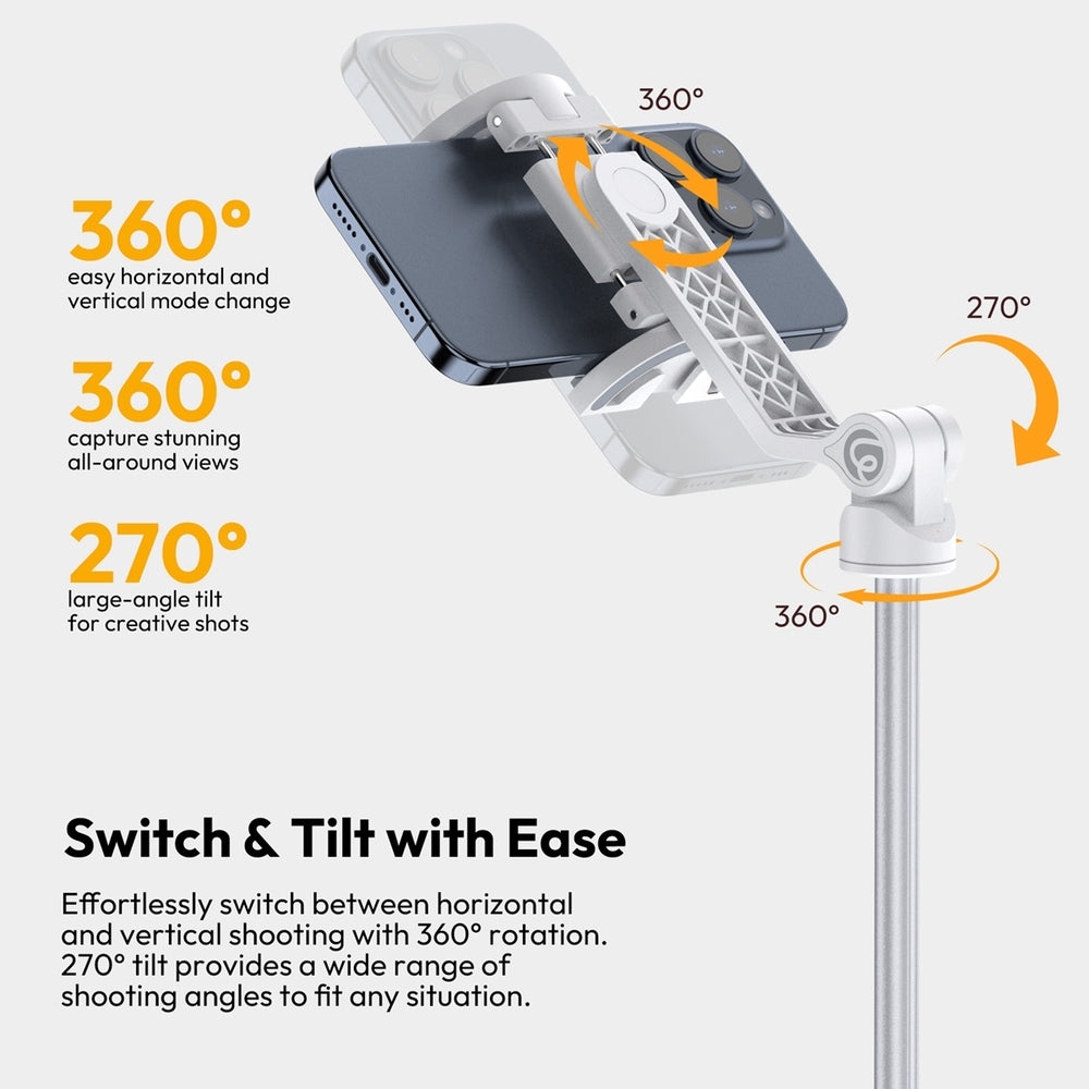 Ulanzi 4-in-1 Magnetic Selfie Stick Tripod with Multiple Shooting Modes, 360° Rotation 270° Tilt, Push-Pull Adjustable Leg, Dual Cold Shoe Mount for Photography, Live Recording, Content Creation & Videgraphy | TT88
