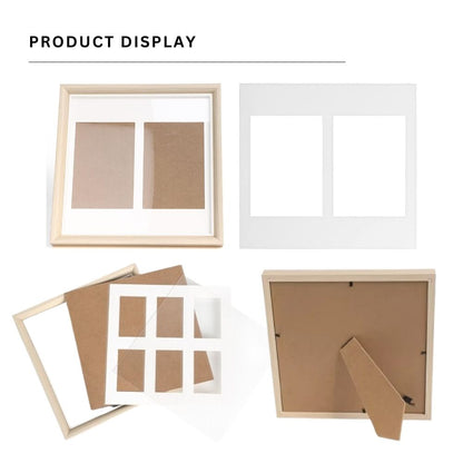 [CLEARANCE] Pikxi 2-in-1 Wooden Photo Frame with 2-Slot 4R Picture Divider and 6-Slot Instax Mini Film Divider with Stand