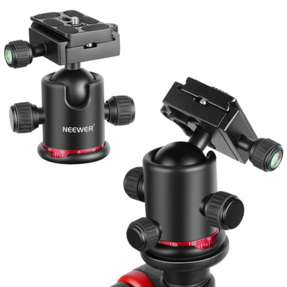Neewer N284L+G0 79 Inches Camera Tripod Monopod with Aluminum Alloy 360° Panorama Ball Head and Vertical / Horizontal Center Column, 15Kgs Load Capacity, Quick Release Section Legs for Photography, Videography & Content Creation | 10097262