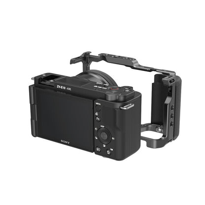 SmallRig Formfitting Camera Cage with Handgrip for Sony ZV-E10 Digital Camera with Arca-Type QR Quick Release Base, 1/4"-20 & 3/8"-16 Accessory Threads and Screw, Cold Shoe Mounts, Strap Slots and Rubber Padding 3538B