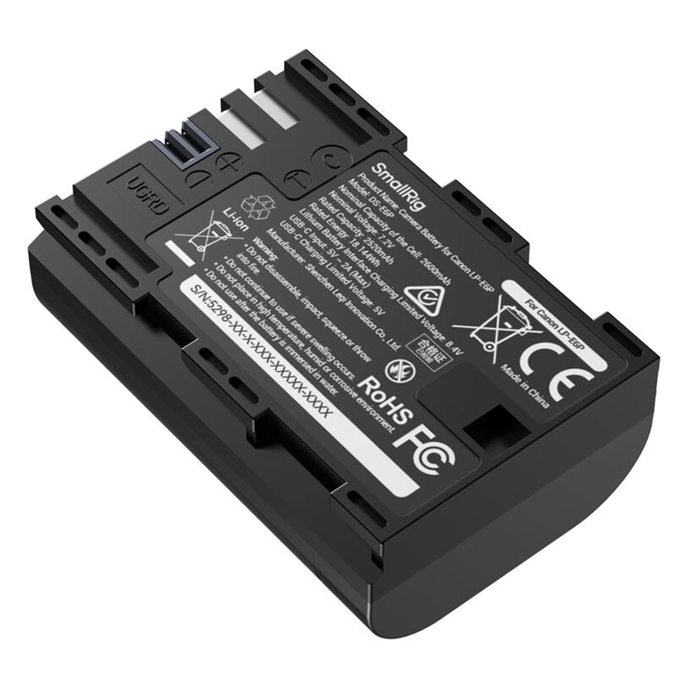 SmallRig 2600mAh LP‑E6P / EN-EL15c / NP-FZ100 USB‑C Rechargeable Fast PD Charging Camera Battery