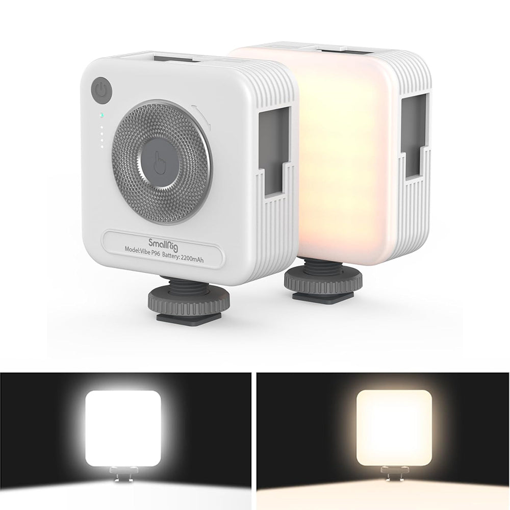 SmallRig Vibe P96 Bi-Color Mini Video LED Light with 2700K to 6500K CCT Color Temperature, 2200mAh, USB Type-C Charging Port for Vlog Vlogging