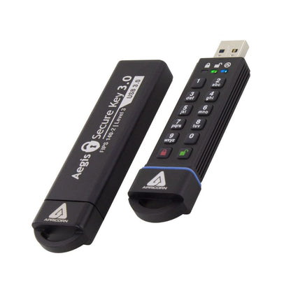 Apricorn Aegis Secure Key 3NX 8GB USB 3.1 256-Bit Hardware Encrypted Flash Drive | ASK3-NX-8GB
