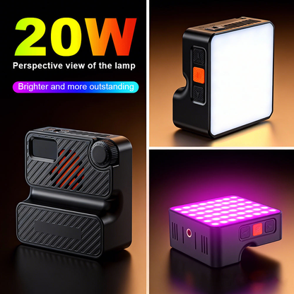Luxceo P20RGB 20W RGB Video Light, 1400 Lumens Max, 2500K-9000K Color Temperature, 36000 Colors, 20 Lighting Effects, CRI 95+, TLCI 99