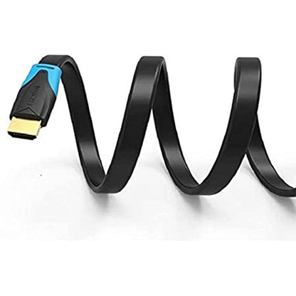 Vention HDMI 2.0 Male to Male Flat Copper Core Cable with Gold Plated Contacts with ARC HDR 4K 3D UHD Resolution Support for PC and Home Display (5M) | (AAKBJ)